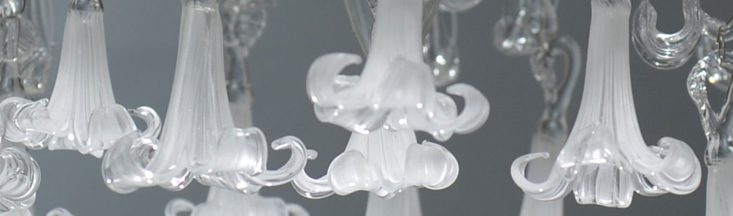 hand blown white lily glass chandelier