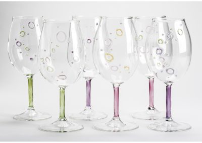 Bubble handblown wine glasses