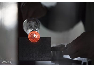 Forming the foot of a schnapps glass