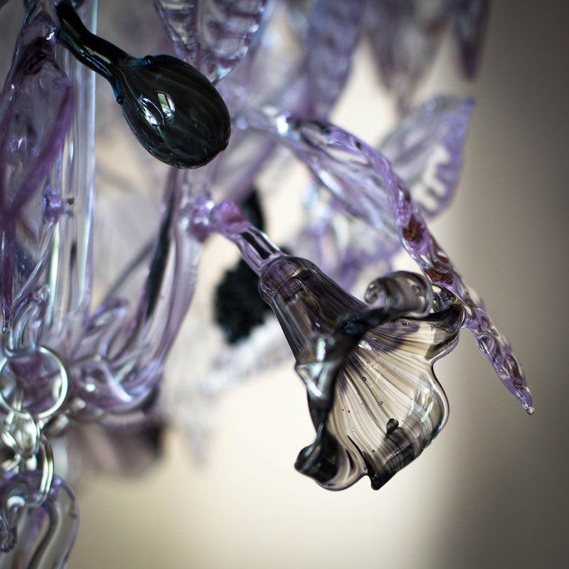 Lilac chandelier – damson detail