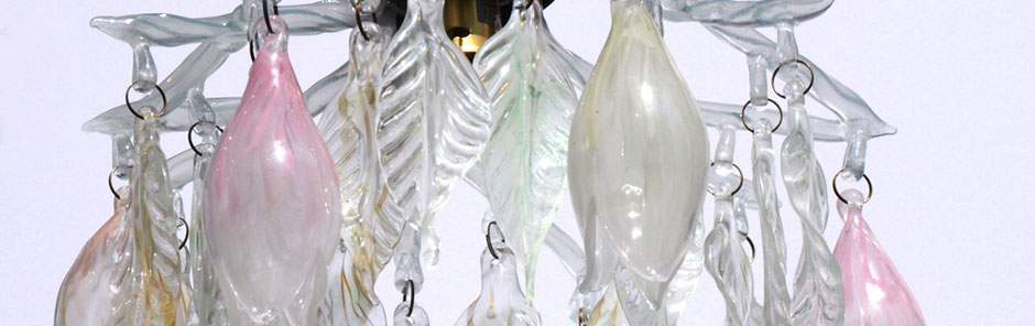 Pale ghost glass chandelier shade